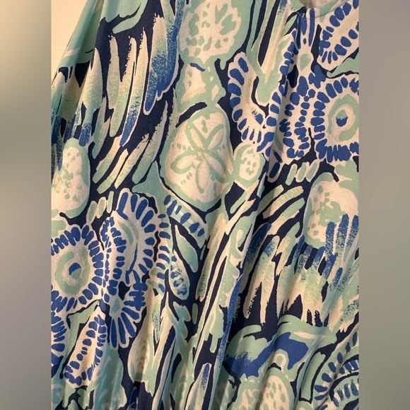 LILLY PULITZER Small Paulina Jumpsuit Sunset Swim Blue Green Tank Cropped Slim - Picture 5 of 15